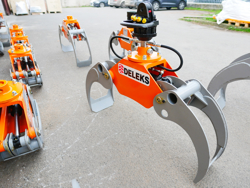 holzzange holzgreifer mit rotator für kräne und mini bagger 1 8 bis 3 5t mod dk 11c gr 30