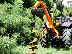 erdbohrer mit hydraulischen zylinderarm für traktoren mod l 50h
