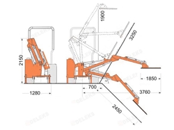 hydraulischer böschungsmulcher mit auslegearm für traktor mod airone 180 tr