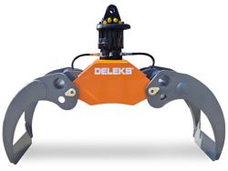 holzzange holzgreifer mit rotator für kräne und mini bagger 5 bis 10t mod dk 18 gr 100f