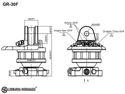 log grapple with fixed pendulum rotator for minidiggers and forest cranes dk 16 gr 30f