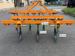 cultivator for tractor width 169cm 7 tynes for soil preparation and weeds disrupting mod de 165 7