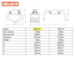 stone and sorting grapple for mini diggers and forest cranes dkp 10