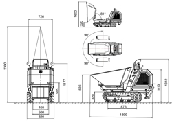 minidumper kubota engine m8000rk