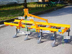 cultivator met 9 vleugelscharen ganzenvoeten 215 cm breed mod. de 215 9 v