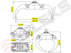 houtgrijper houtklem grijper met rotator voor kranen en minigravers van 1 8 tot 3 5t mod dk 11c gr 30ff