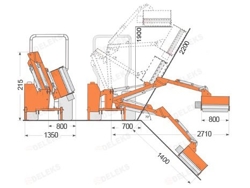 hydraulische armmaaier klepelmaaier met verlengarm voor tractoren mod airone 80