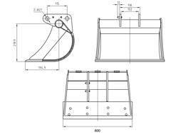 graafbak voor mini graafmachine b 600drs