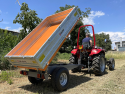 driezijdige kipper kiepaanhanger kiepwagen voor tractoren mod rm 14 t3
