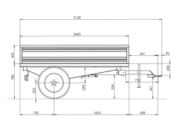driezijdige kipper kiepaanhanger kiepwagen voor tractoren mod rm 14 t3
