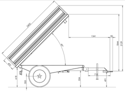 driezijdige kipper kiepaanhanger kiepwagen voor tractoren mod rm 14 t3
