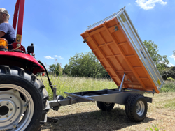 driezijdige kipper kiepaanhanger kiepwagen voor tractoren mod rm 14 t3