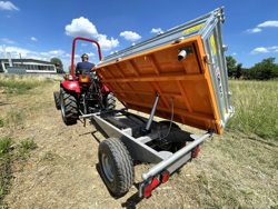 driezijdige kipper kiepaanhanger kiepwagen voor tractoren mod rm 14 t3