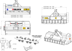 klepelmaaier met hamerklepels 140 cm mod. leopard 140