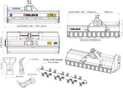 klepelmaaier met hamerklepels 185 cm mod. leopard 180