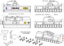 klepelmaaier zijdelings verschuibaar middelzware uitvoering 185 cm mod. leopard 180 sp