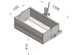 mechanische grondbak 120cm voor tractoren met laadklep