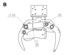 velkop boomschaar grijper met rotator voor minigraafmachine cf 10r