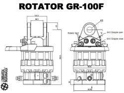 houtgrijper houtklem grijper met rotator voor kranen en minigravers van 5 bis 10t mod dk 18 gr 100f