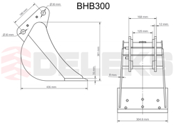graafbak voor minigraafmachine dieplepel voor tractoren bhb 300