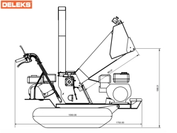 benzine hakselaar versnipperaar met motor mod. dk 1000t
