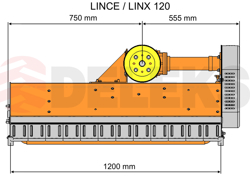 klepelmaaier 120 cm met zijdelingse verschuiving lichte uitvoering mod.  lince sp120h